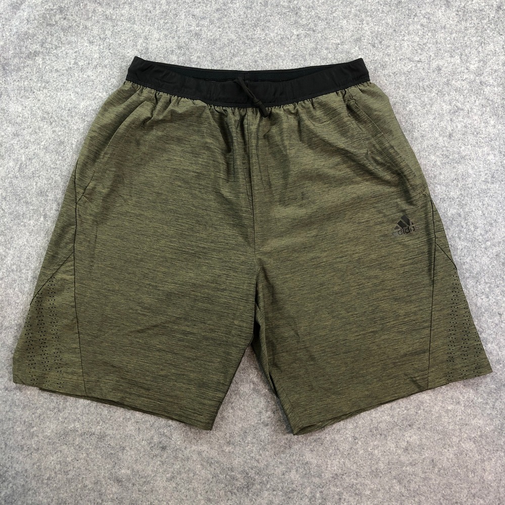 Adidas Mens Shorts L Green Stretch Regular Fit Athletic Golf Climalite